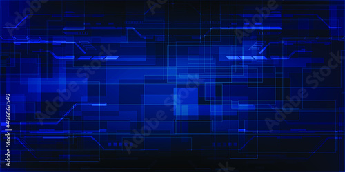 Vector illustrations of futuristic digital element with copy space abstract blue digital technology artwork.Future tech design concepts.