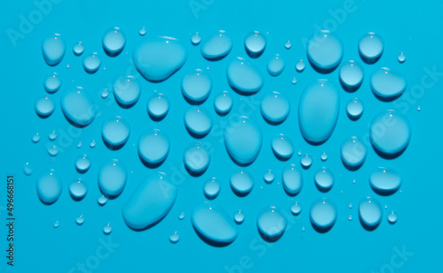 water drops on blue background texture