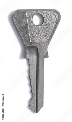Silver key isolated on white background