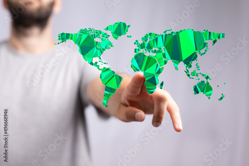 Grass Earth Globe, 3D rende...