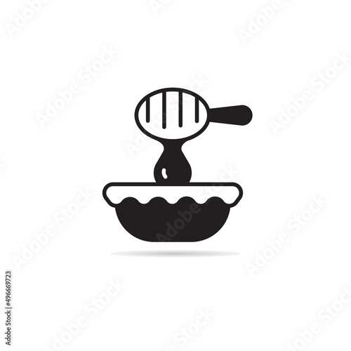 honeycomb on dish icon vector illustration