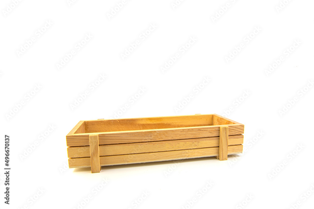 empty wooden tray on white background empty wooden tray on white background