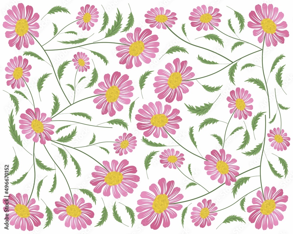 Symbol of Love, Background of Bright and Beautiful Pink Daisy or Gerbera Flowers.
