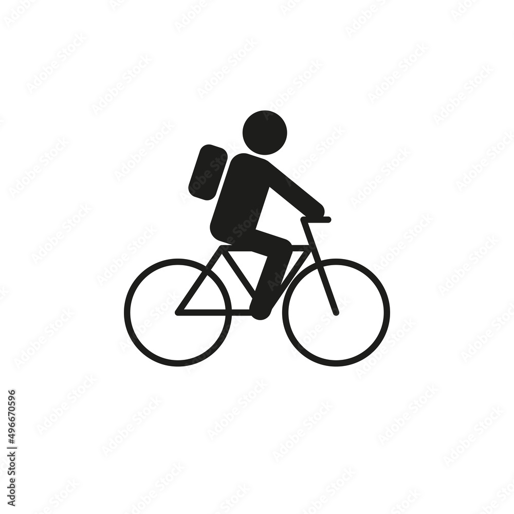 Cyclist icon. Pictogram. Simple flat vector illustration on a white background Cyclist icon. Pictogram. Simple flat vector illustration on a white background