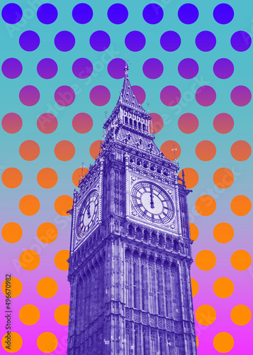 Canvas Print London pop art big ben