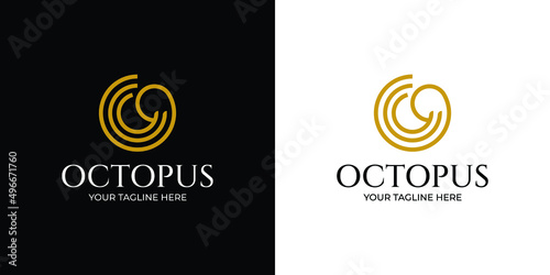 Octopus Monoline Design Logo Simple
