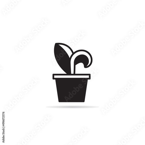 houseplant, plant pot icon vector illustration
