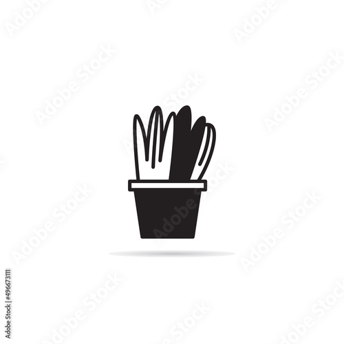 tree and plant pot icon vector illustration