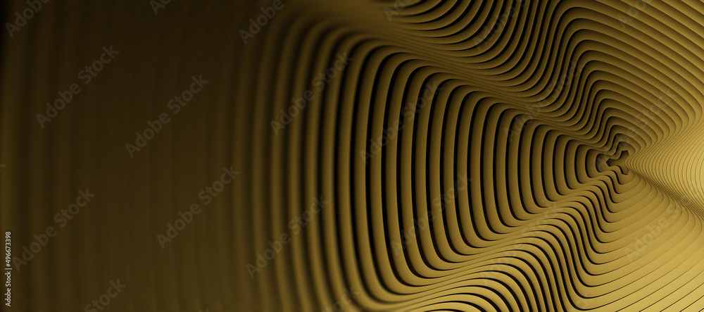 Gold Polygon Background 3D Rendering.