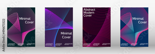 Minimum vector coverage. A set of modern abstract covers. Modern design template. Future futuristic template with abstract current forms for banner design, poster, booklet, report, magazine.