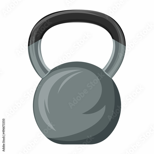 Kettlebell vector illustration, concept of sport lifestyle. Home and gym workout, control weight, keep fit, isolated transparent background