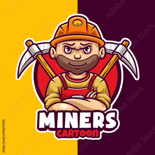 Miner Crypto Mascot Logo Template
