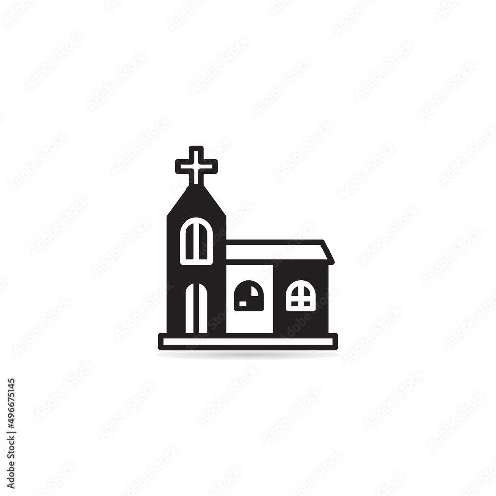 church building icon vector illustration