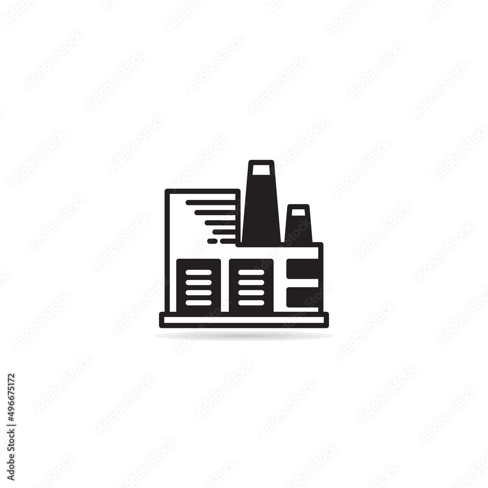 Naklejka premium factory building icon vector illustration
