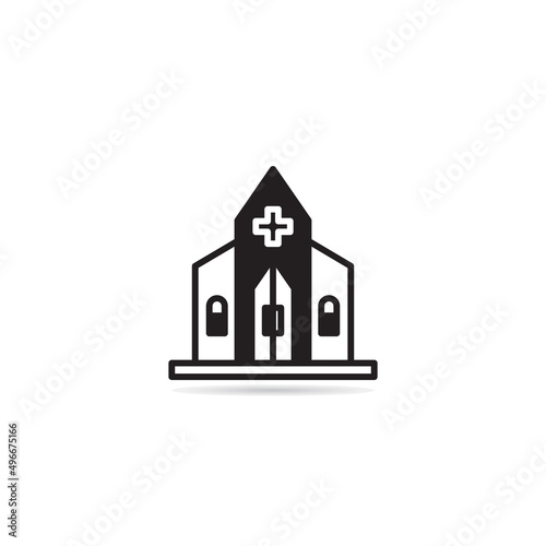 church building icon vector illustration