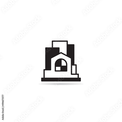 house building icon vector illustration