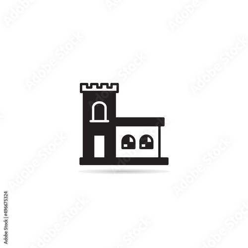 castle, palace and tower icon vector illustration