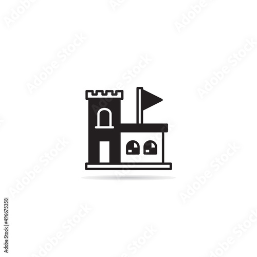 castle, palace and tower icon vector illustration