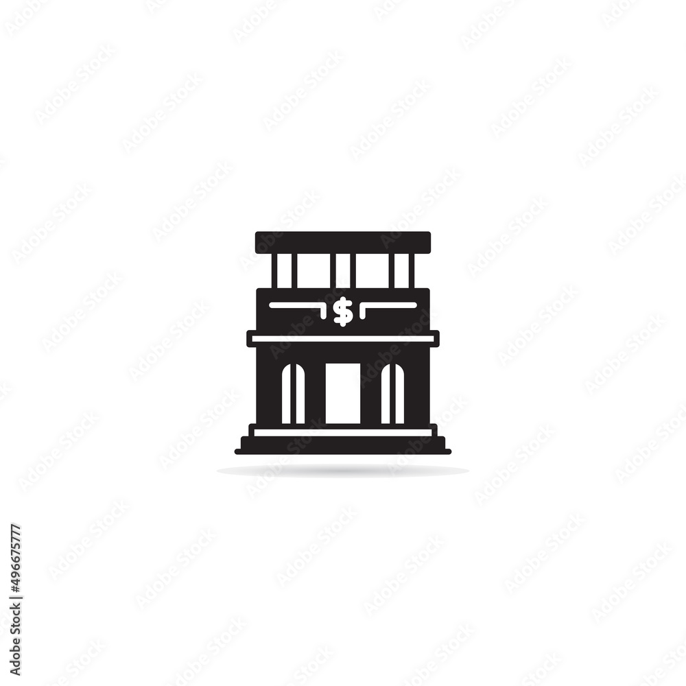 Obraz premium bank building icon vector illustration