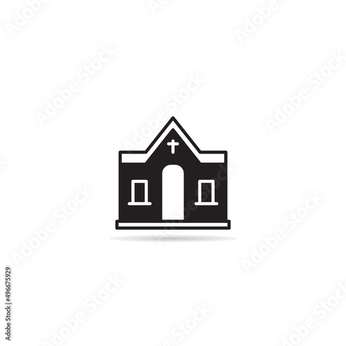 church building icon vector illustration