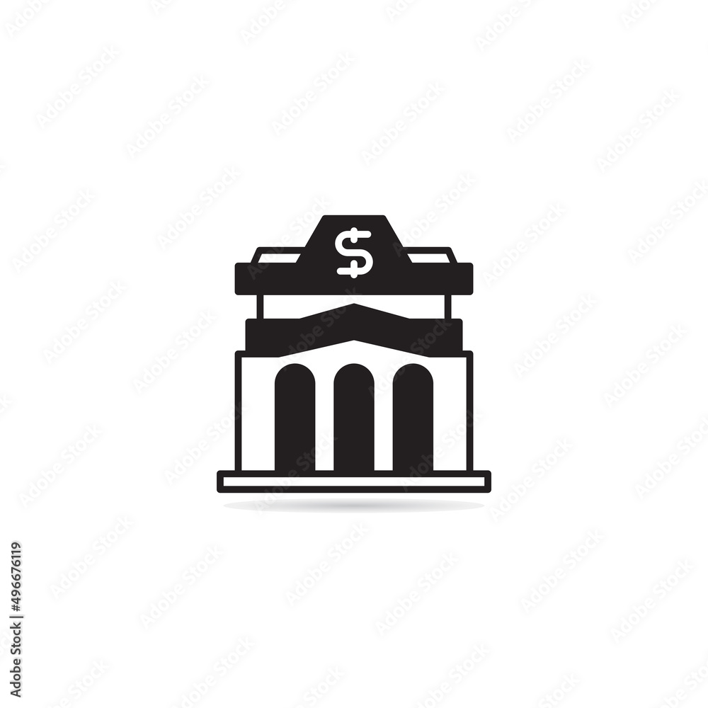 bank building icon vector illustration bank building icon vector illustration