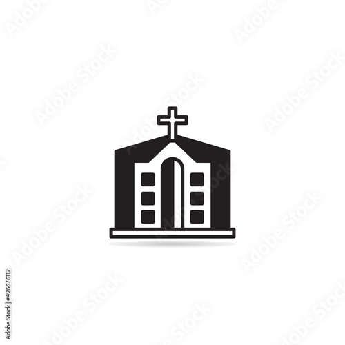 church building icon vector illustration
