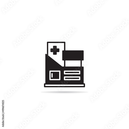 hospital building icon vector illustration © bigpa