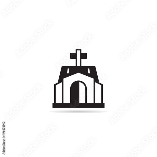 church building icon vector illustration