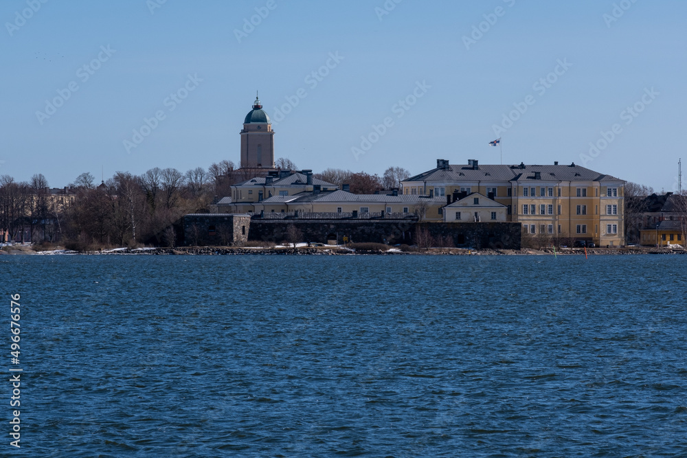 View of Suomenlinna fortress in Helsinki from across the river.