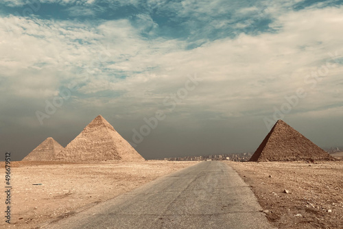 Giza pyramid complex near Cairo  Egypt