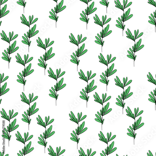 Wallpaper Mural Vector seamless half-drop pattern, with leaves  Torontodigital.ca
