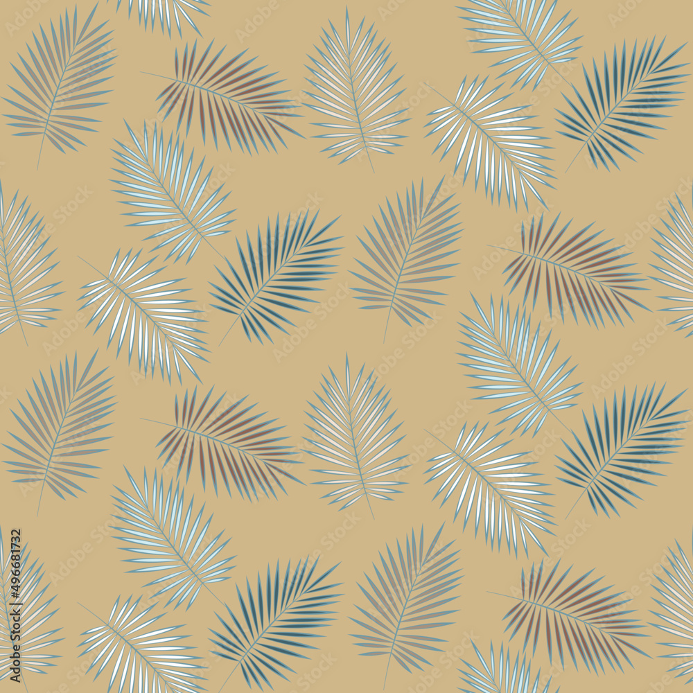Vector seamless half-drop pattern, with leaves Vector seamless half-drop pattern, with leaves