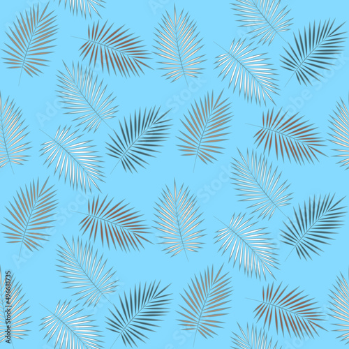 Vector seamless half-drop pattern, with leaves 