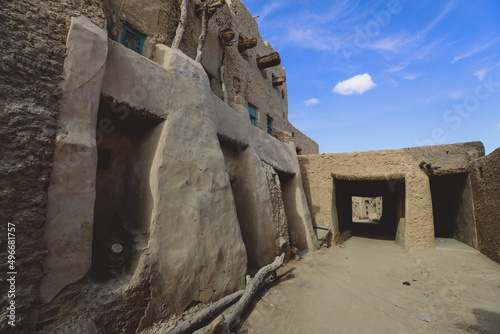 Amazing View to the Sandstone Walls and Ancient Fortress of an Old Shali Mountain village in Siwa Oasis, Egypt