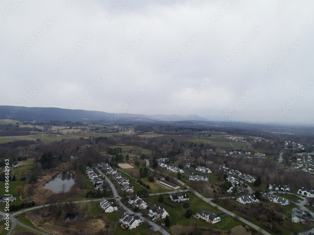 Cloudy overcast over unknown town Cloudy overcast over unknown town