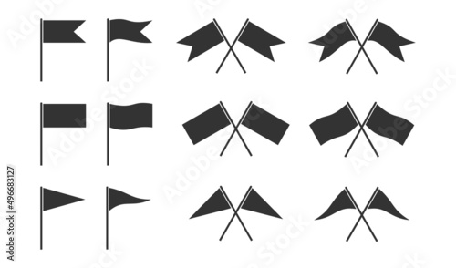 Flag icon. Point location symbol. Sign pointer navigation, banner vector.