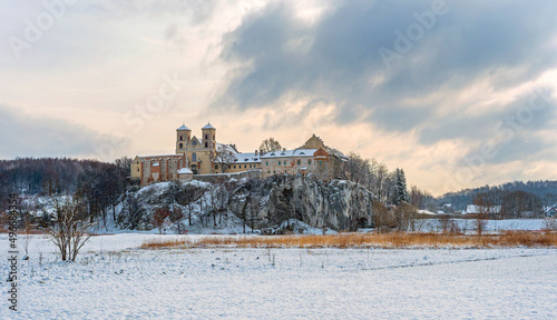 Fototapeta Naklejka Na Ścianę i Meble -  Benedictine Abbey in Tyniec near Krakow in Poland in winter time
