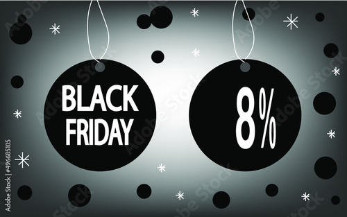 8% off black friday event sale. banner for sales stores.