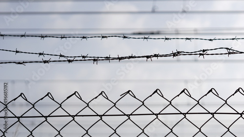 barbed wire and safety fence