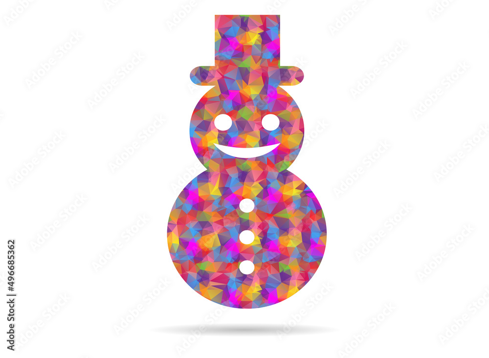 icon snowman low poly