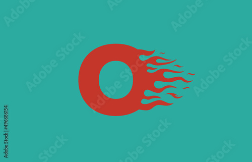 O speed fire with flames logo letter. Burning letter icon for your project, application or company.