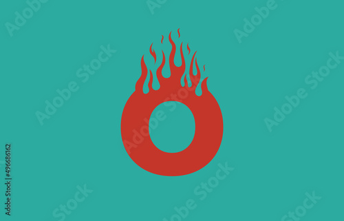 O speed fire with flames logo letter. Burning letter icon for your project, application or company.