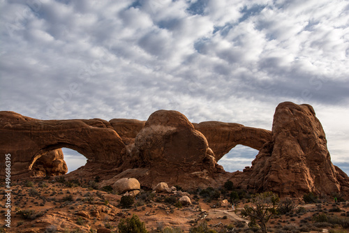Amazing nature what can made this sculpture. Mask made from arches in the rock