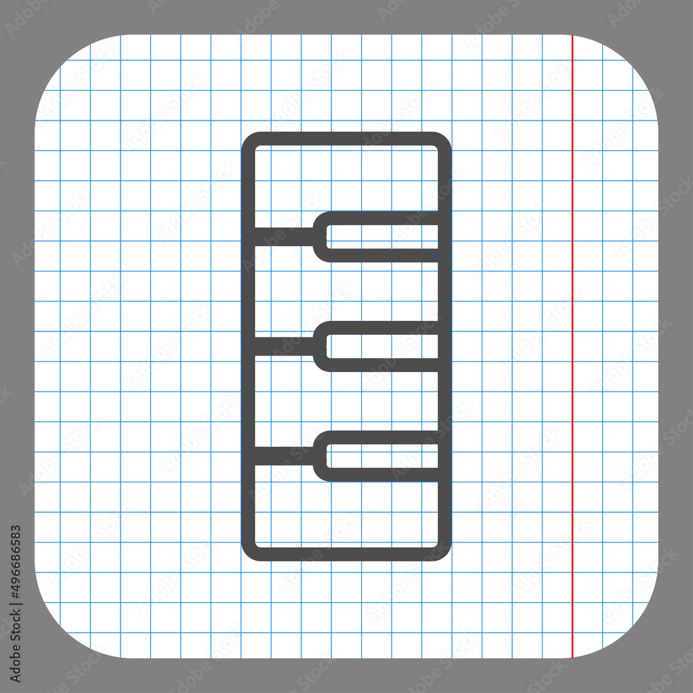Piano musical simple icon. Flat desing. On graph paper. Grey background.ai Piano musical simple icon. Flat desing. On graph paper. Grey background.ai