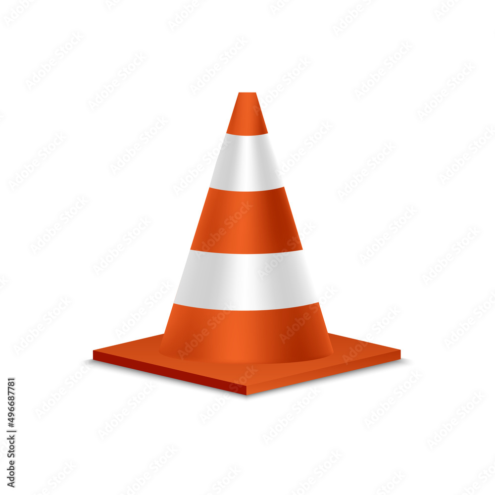 Realistic plastic orange traffic cone. Vector Realistic plastic orange traffic cone. Vector