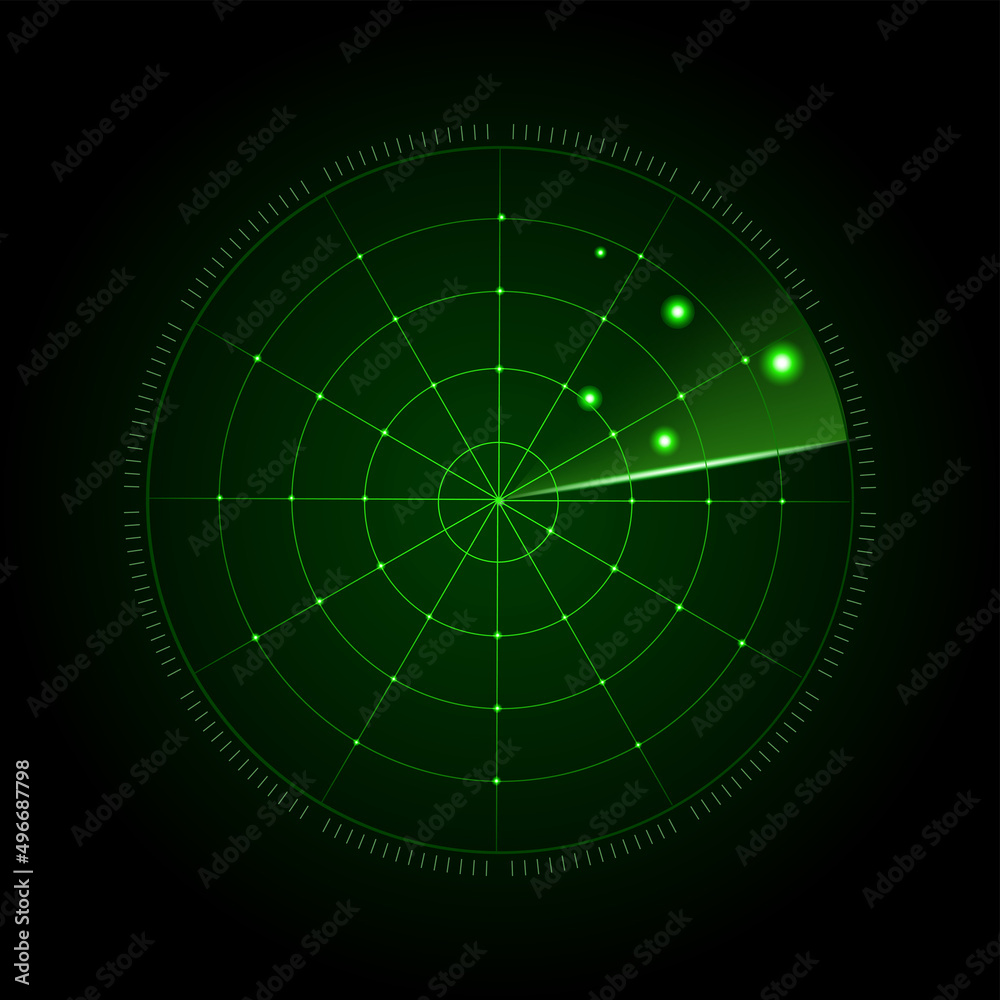 Realistic vector radar in searching. Vector Realistic vector radar in searching. Vector