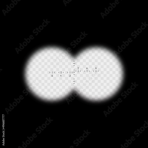 View binoculars with soft blurry edges. Vector