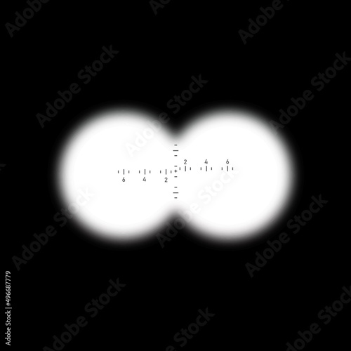 View binoculars with soft blurry edges. Vector