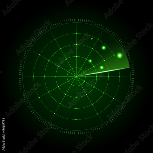 Realistic vector radar in searching. Vector