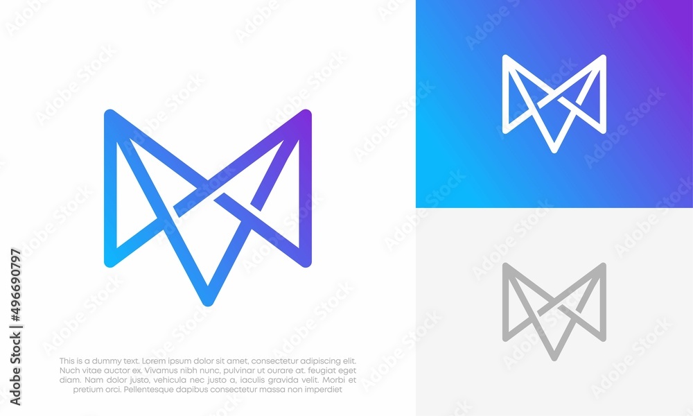 Letter M or MV or VM logo initial abstract vector design illustration Letter M or MV or VM logo initial abstract vector design illustration